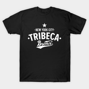 Tribeca Manhattan Logo -  Authentic NYC Vibes - Minimal Style T-Shirt